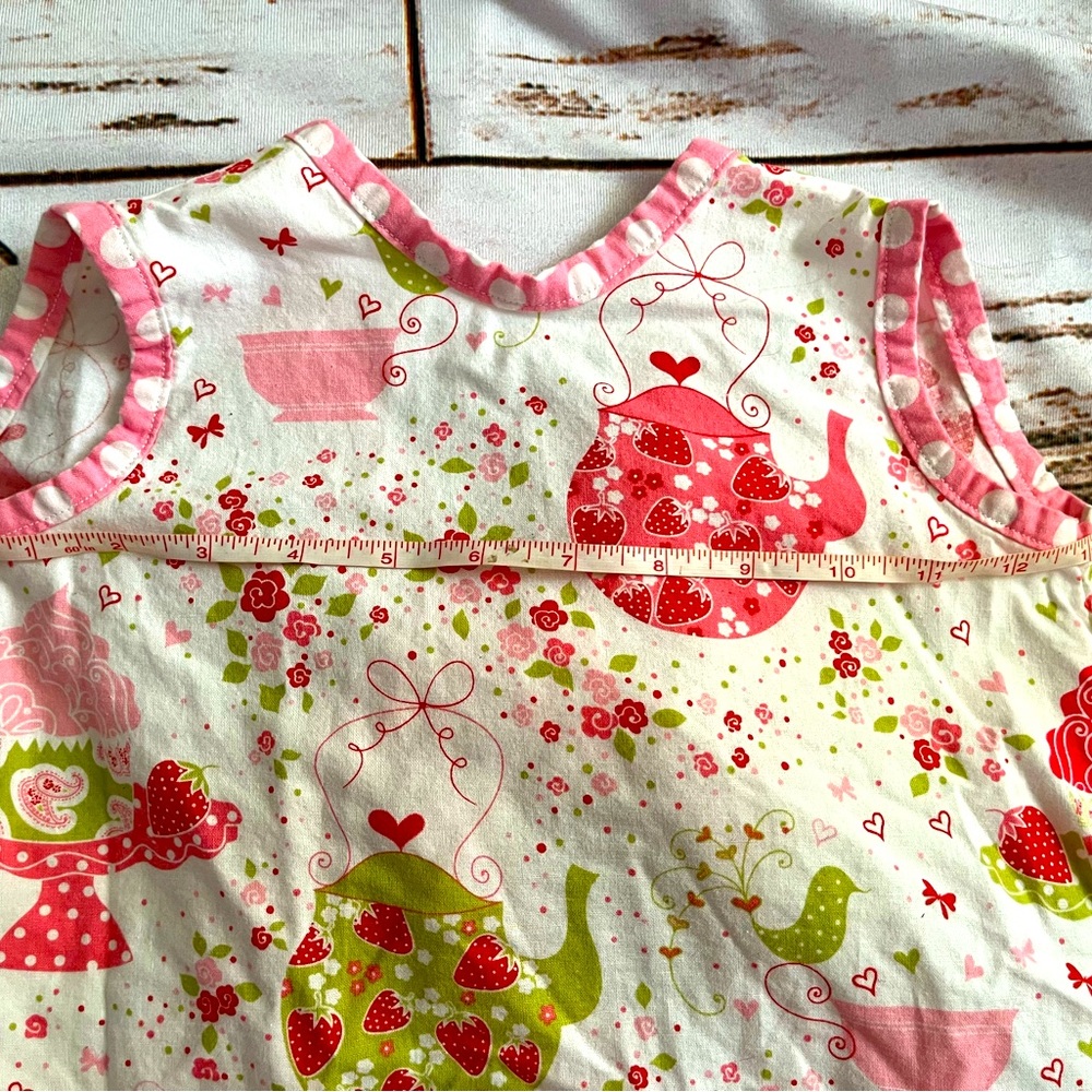 🍓Handmade☕️ by Etsy maker J. Marie 2 piece outfit featuring strawberries and tea - Picture 10 of 11